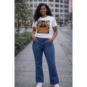 Knox Rose Womens High Rise Flare Jeans Medium Wash Patch Pockets Size 6